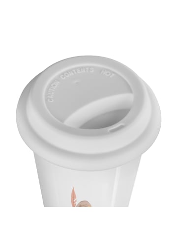 Mr. & Mrs. Panda ToGo Kaffeebecher Eule Federschmuck mit Spruch in Weiß