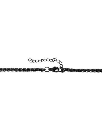 Adeliás Damen Halskette – Kordelkette aus Edelstahl 45 cm in schwarz