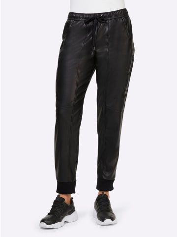 Heine Lederimitathose in schwarz