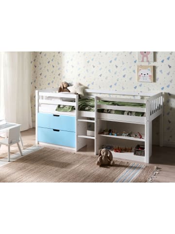 Beliani Kinderbett SUSVILLE in Weiß/Blau - (W) 97 x (H) 99 x (L) 207 cm