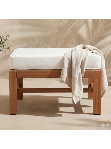 home24 Loungehocker Bayton in Beige / Braun