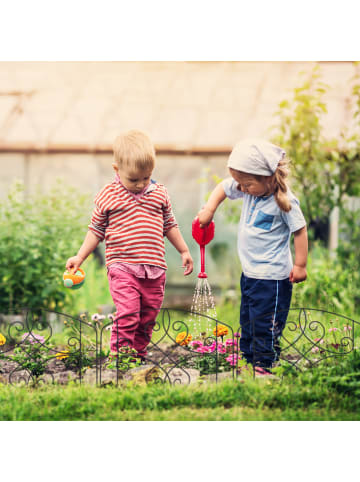 relaxdays 12tlg. Beetzaun Set in Schwarz - (B)558 x (H)32 cm