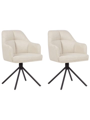 Beliani 2er-Set Esszimmerstuhl MIRA in Beige/Schwarz