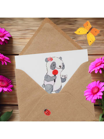 Mr. & Mrs. Panda Einladungskarte Deine Stimme zählt mit Spruch in Weiß