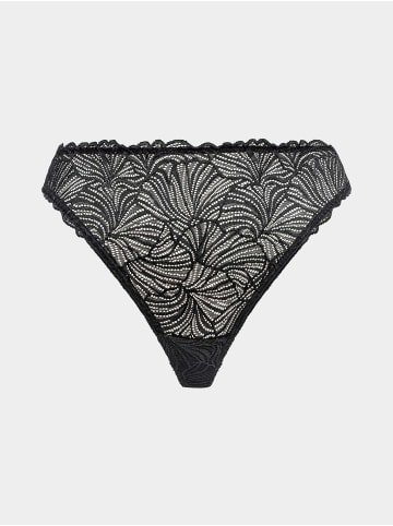 Erlich Textil  Spitzen String FLUID LACE HIGH WAIST BRAZIL in schwarz