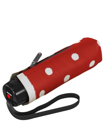 Knirps T.020 Small Manual - Taschenschirm Regenschirm (aqua superthin UV) in dot art red
