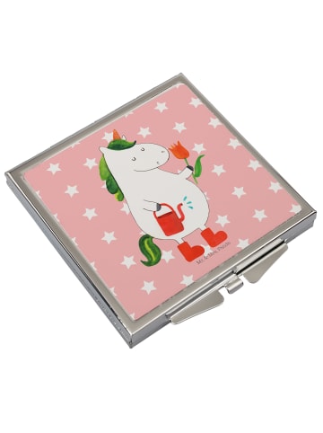 Mr. & Mrs. Panda Klappspiegel Einhorn Gärtner ohne Spruch in Rot Pastell