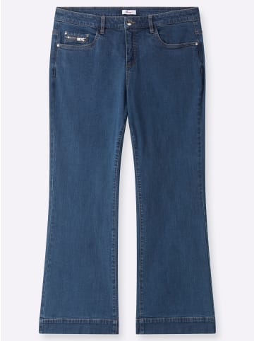sheego Bootcut-Jeans in blue-stone-washed