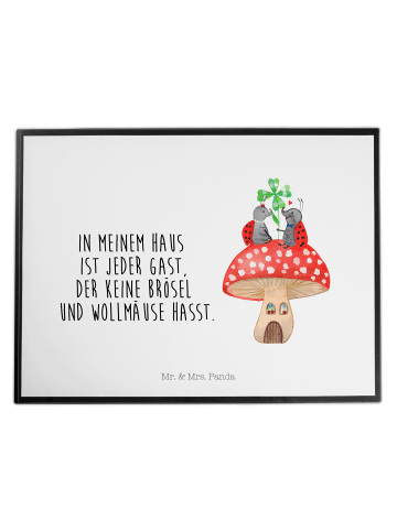 Mr. & Mrs. Panda Schreibunterlage Marienkäfer Fliegenpilz mit Sp... in Weiß