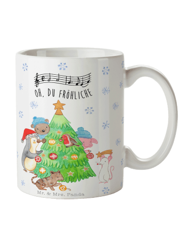 Mr. & Mrs. Panda Tasse Weihnachtsbaum schmücken mit Spruch in Weiß