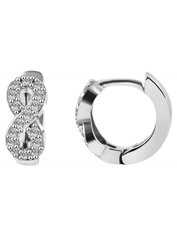Adeliás Damen Creolen Unendlichzeichen aus 925 Silber mit Zirkonia in silber