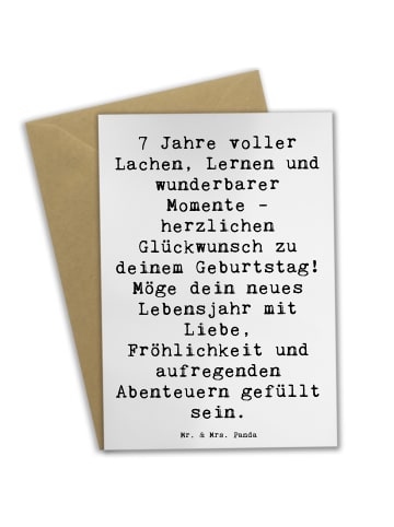 Mr. & Mrs. Panda firmungskarte Spruch 7. Geburtstag mit Spruch in Weiß
