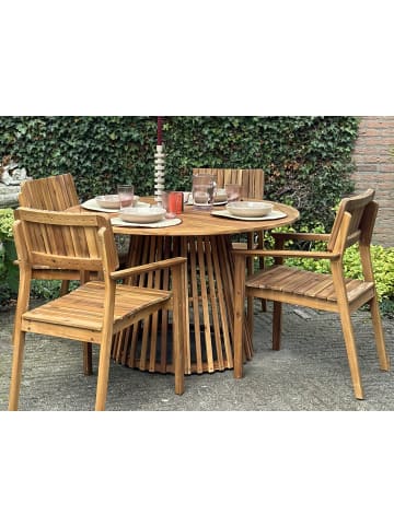 Beliani 5-tlg Gartentisch Set AGELLO in Braun