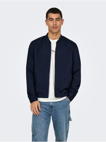 Only&Sons Basic Baseball Jacke für Alltag Langarm Blouson in Blau-2