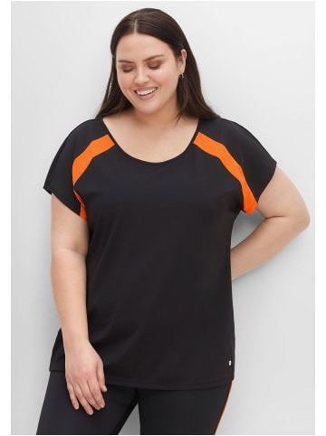 sheego Funktionsshirt in schwarz-orange