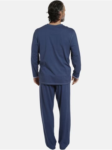Jan Vanderstorm Schlafanzug TERO in blau gemustert