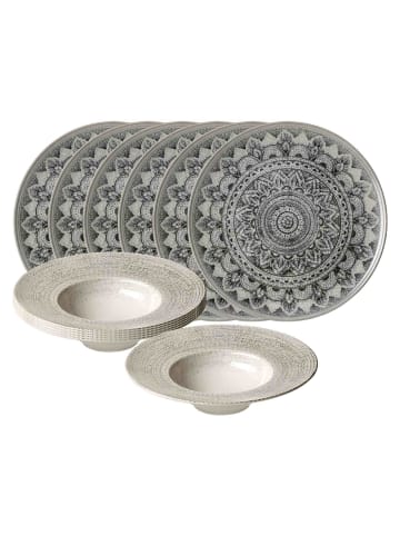 Ritzenhoff & Breker 12er Set Gourmet-Set Rimini Mandala grau in grau