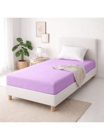 Traumschloss Premium Feinbiber Spannbetttuch in lila