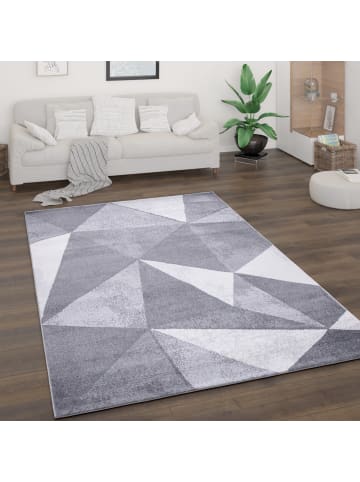 KADIMA DESIGN Teppich Kurzflor Geometrisch Wohnzimmer in Grau