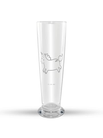 Mr. & Mrs. Panda Weizenglas Einhorn Happy ohne Spruch in Transparent
