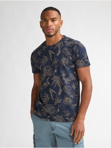 Petrol Industries T-Shirt mit Allover-Print Rocosa in Blau