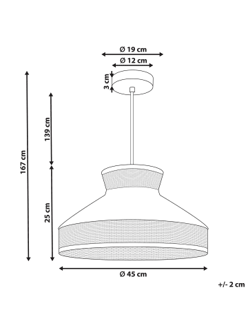 Beliani Pendelleuchten BATALI in /Rosa - (W) 45 x (H) 167 x (L) 45 cm