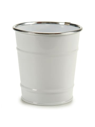IBERGARDEN Eimerförmiger Übertopf, Zinn in Weiß, Ø 10 cm