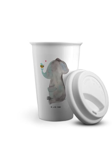 Mr. & Mrs. Panda Thermo Kaffeebecher Elefant Biene ohne Spruch in Weiß