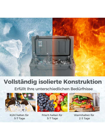 COSTWAY 47L Isolierbox Kühlbox tragbar in Grau