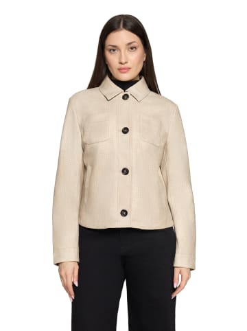 AMBER & JUNE Kunstleder-Jacke mit Kragen in beige