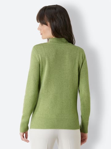 creation L Stehkragenpullover in kiwi-meliert