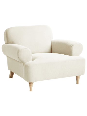 Beliani Sessel KIBERG in Beige/Braun - (W) 103 x (H) 83 x (L) 98 cm