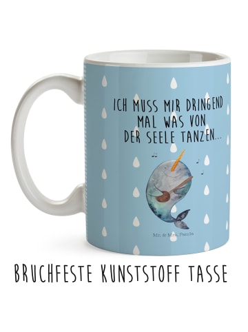 Mr. & Mrs. Panda Kindertasse Narwal Gitarre mit Spruch in Blau Pastell