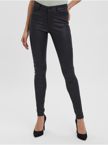 Vero Moda Beschichtete Skinny Fit Jeans PU Kunstleder VMSEVEN in Schwarz