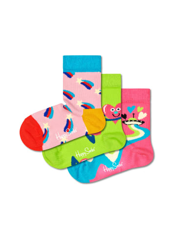 Happy Socks 3 Paar Socken Kids Hearts and Stars Geschenk Box in Mehrfarbig