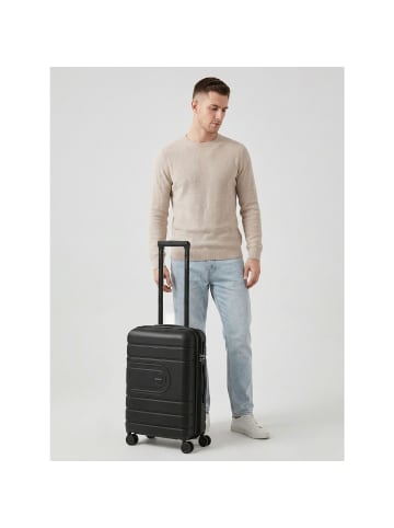 Redolz Essentials 11 4 Rollen Kabinentrolley 55 cm mit Dehnfalte black
