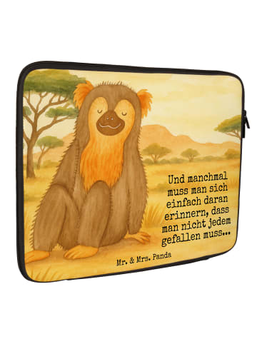 Mr. & Mrs. Panda Laptop Tasche Affe Design mit Spruch in Weiß
