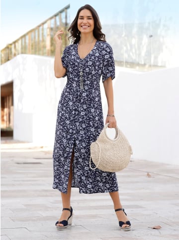 Sieh an! Druckkleid in marine-hellblau-bedruckt