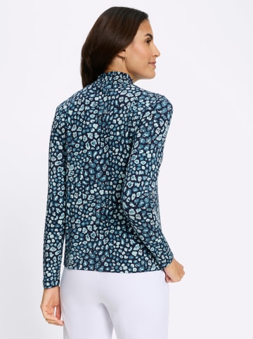 WITT WEIDEN Stehkragen-Shirt in marine-topas-bedruckt