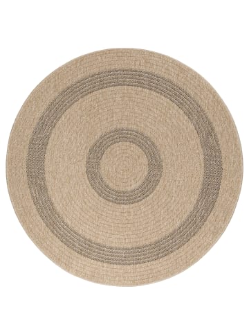 KADIMA DESIGN Teppich Outdoor Flachgewebe Vintage Polypropylen Balkon in Schwarz