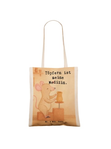Mr. & Mrs. Panda Laptoptasche Maus Töpfern Design mit Spruch in Weiß