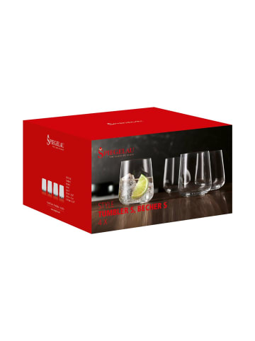 4er Set Trinkbecher Style in Transparent 340 ml