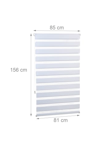 relaxdays 2x Doppelrollo in Weiß - (B)85 x (H)150 cm