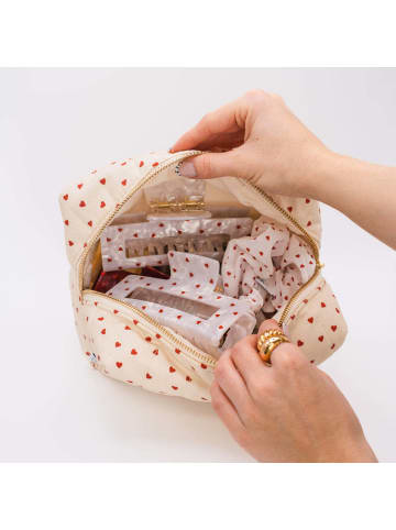 Claide Taschen Endless Love Kosmetiktasche  in  Weiß, Rot