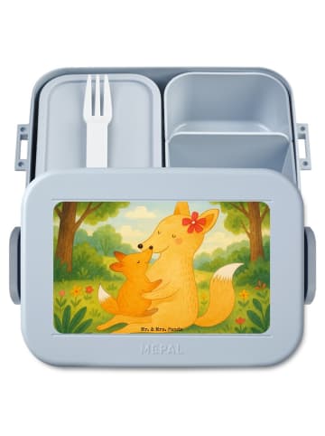 Mr. & Mrs. Panda Brotdose Fuchs Mama Design ohne Spruch in Blau Pastell