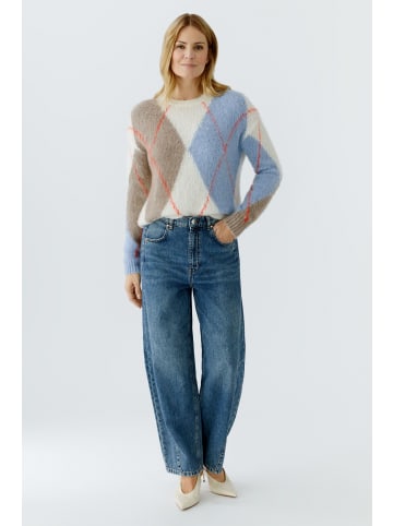 Oui Pullover in white blue