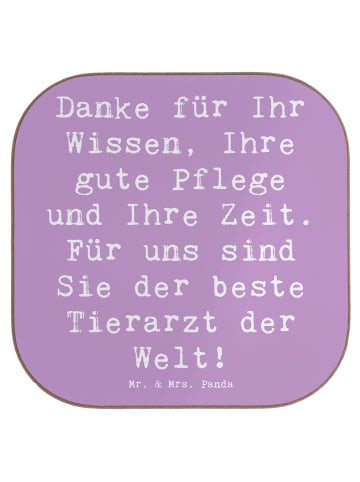 Mr. & Mrs. Panda Glasuntersetzer Spruch Bester Tierarzt mit Spruch in Lavendeltraum