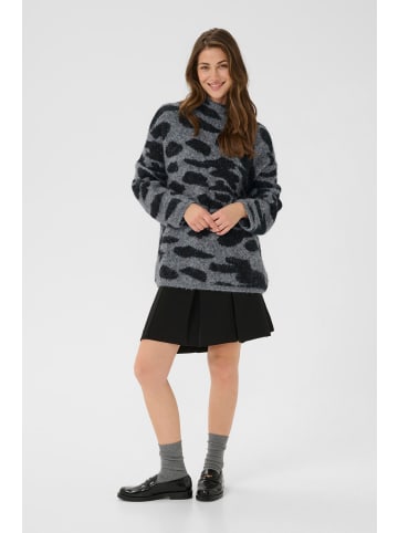 Cream Strickpullover CRElmas Loose fit in Greymelange and black animal