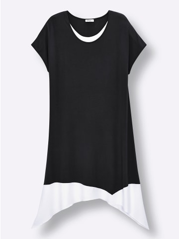 sheego Jersey-Kleid in schwarz-weiß