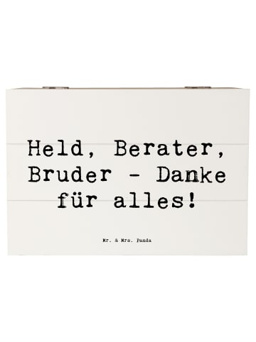 Mr. & Mrs. Panda Aufbewahrungsbox Spruch Held Bruder mit Spruch in Weiß